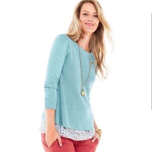 CAbi Aqua Crew Neck Sweater